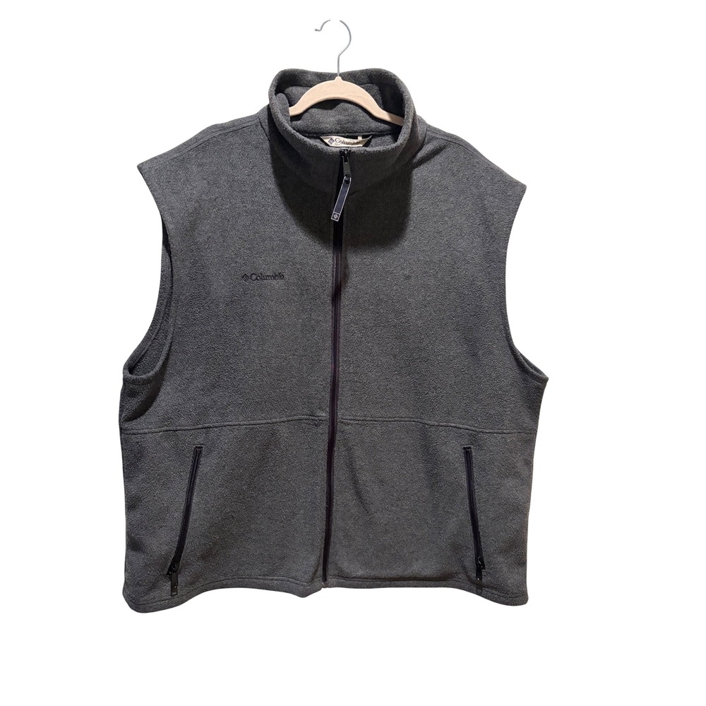 Columbia Mens Steens Mountain Fleece Vest Gray Full Zip XXL WM1480